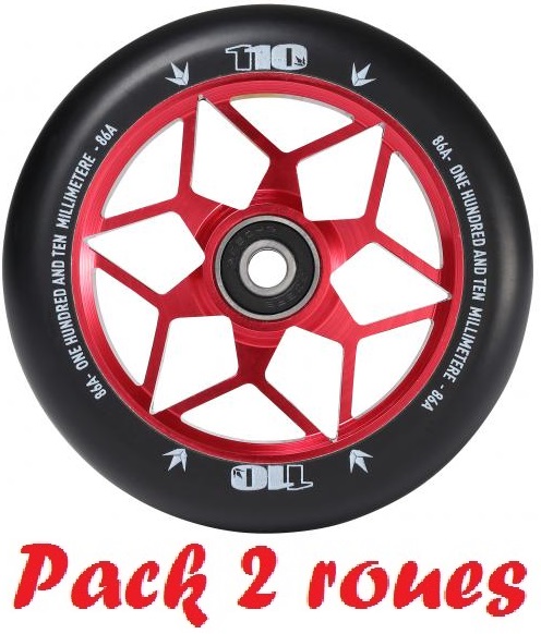 2 Roues Trottinette freestyle Blunt Diamond Rouges 110 mm