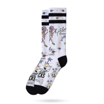 Chaussettes American Socks blanche sequelette dauphin et palmier